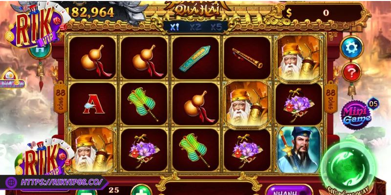 Bát Tiên Quá Hải Rikvip – Săn Hũ Không Lo Về Thưởng 3 Linh hoạt điều chỉnh mức cược